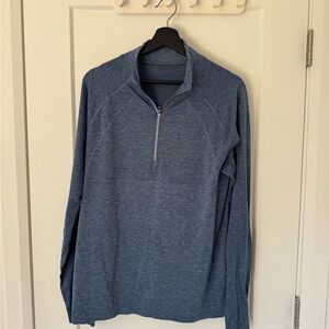 Men's Blue Lululemon Metal Vent Tech Quarter-Zip